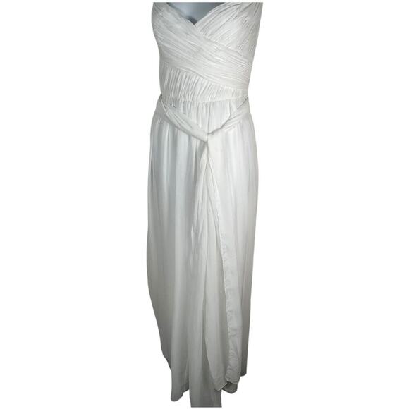 IEENA For MAC DUGGLE Long White Chiffon Formal Jumpsuit Evening Wear Size Medium - Picture 9 of 16